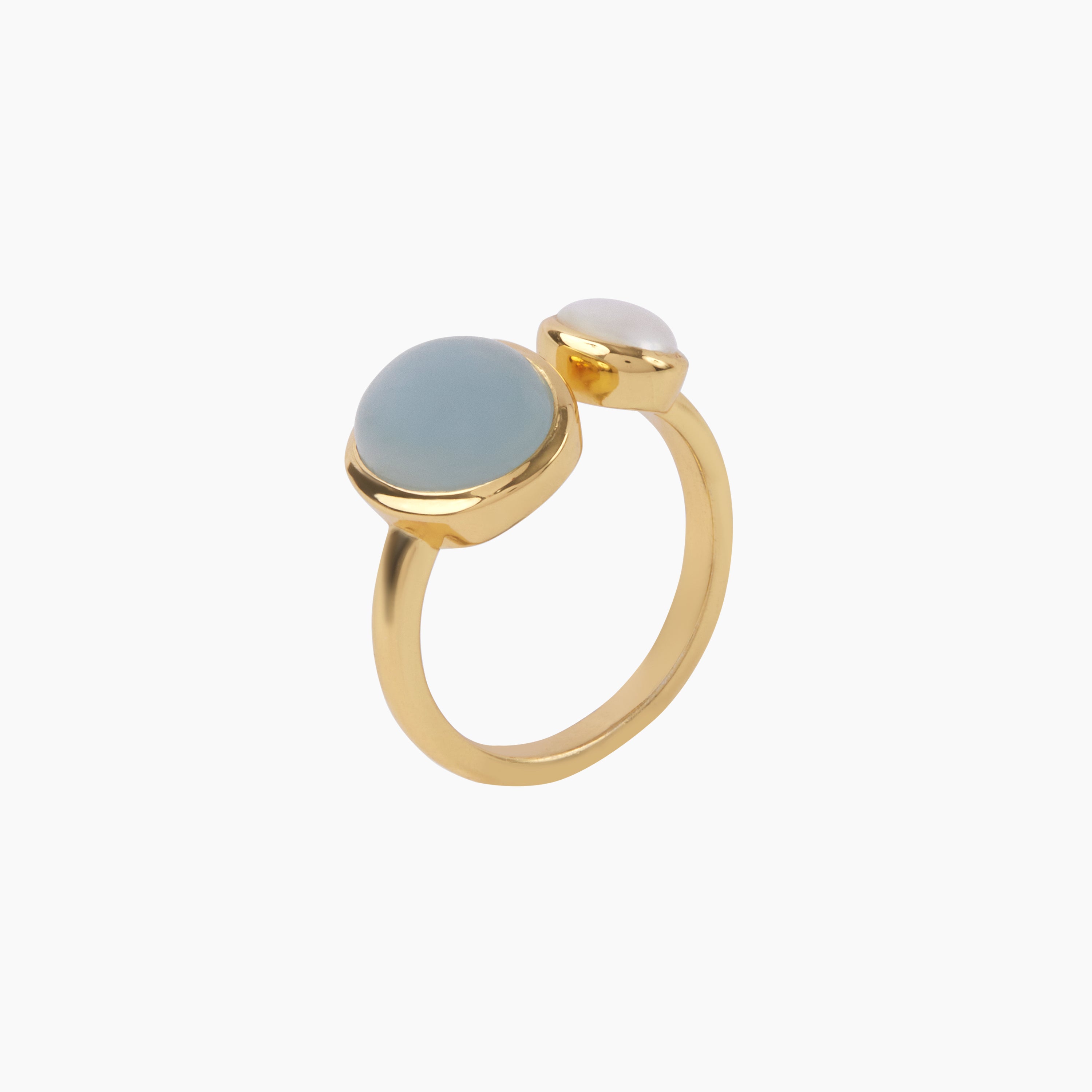 Cubism Ring Aquamarine GP – Bianc
