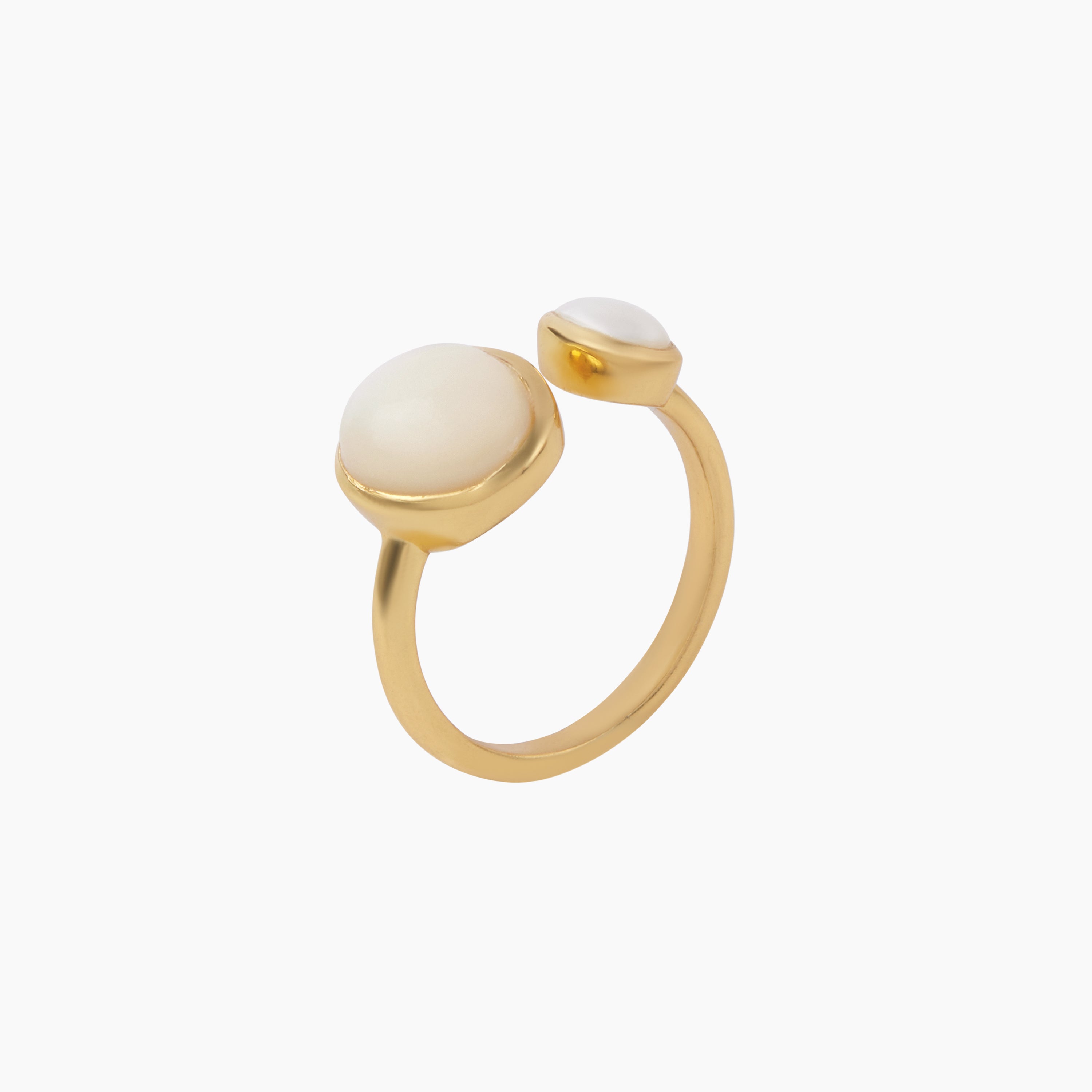 Cubism Ring Mother of Pearl GP – Bianc