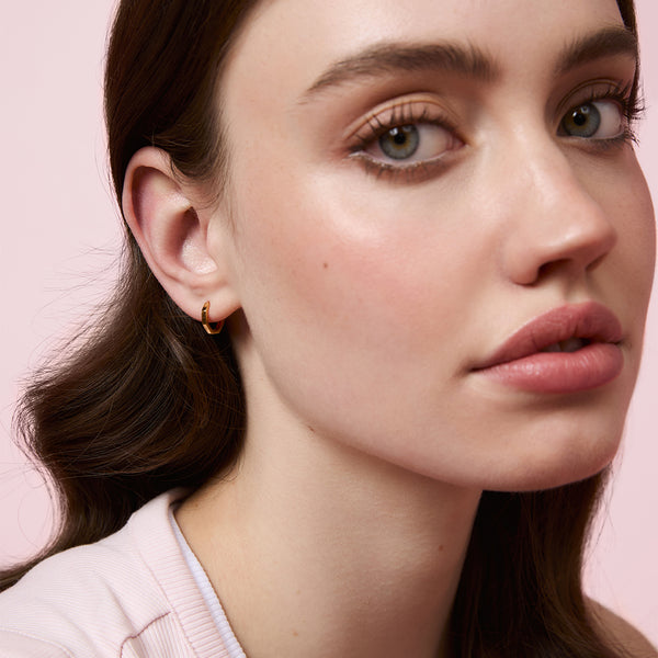 Hex Huggie Earrings