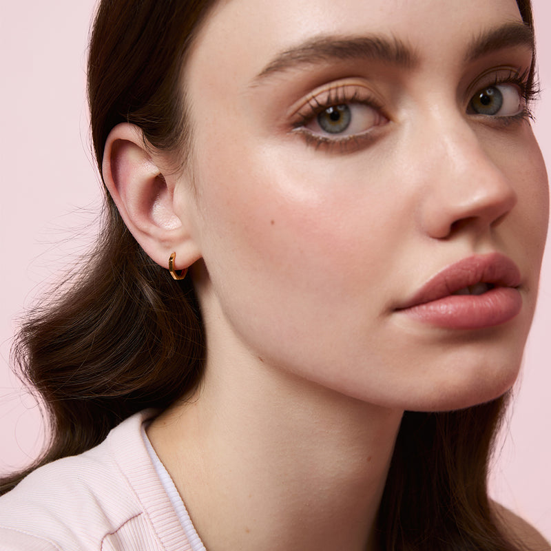 Hex Huggie Earrings