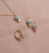 Cubism Earrings Aquamarine GP