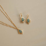 Breeze Earrings Milky Aquamarine