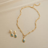 Meadow Earrings Milky Aquamarine