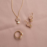 Cubism Earrings Rose Quartz GP