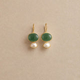 Cubism Earrings Green Aventurine GP
