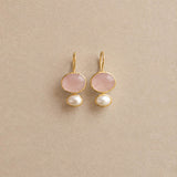 Cubism Earrings Rose Quartz GP