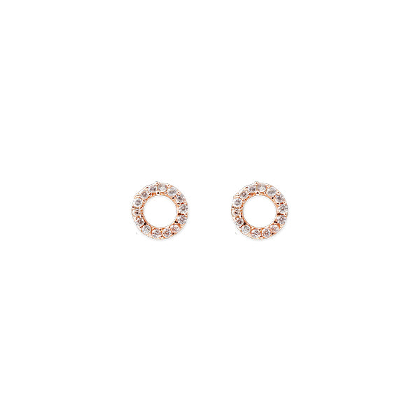 Rose Gold Cz Circle Earrings