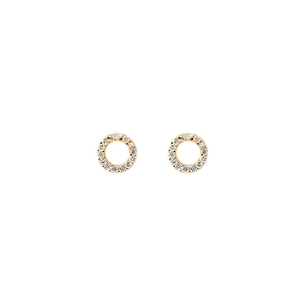 Gold Cz Circle Earrings